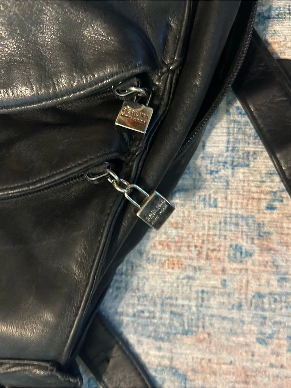 Gorgeous Perlina Black Leather Sling Backpack